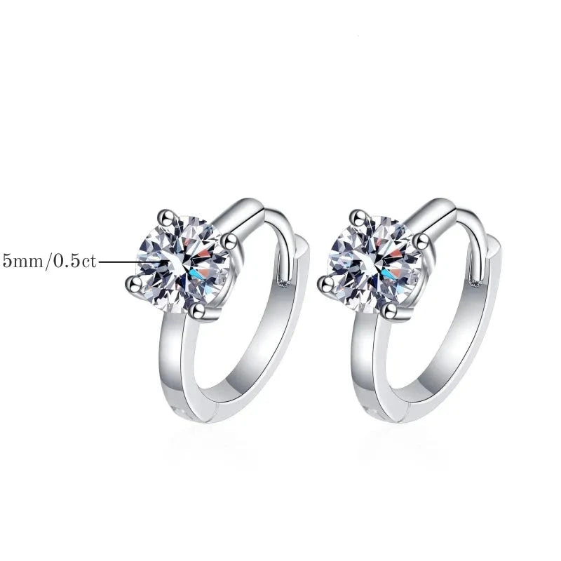 Brincos de argola de 5mm, com pedras de diamante color moissanite|Fdalza.Store - F.dalza