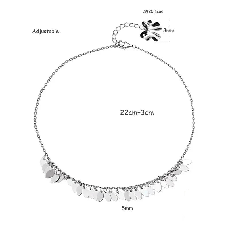 Pulseira de tornozelo com prata esterlina 925 - F.dalza