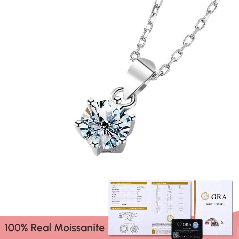 Colar diamante real moissanita women GRA 1CT-3CT| FDalza.Store - F.dalza