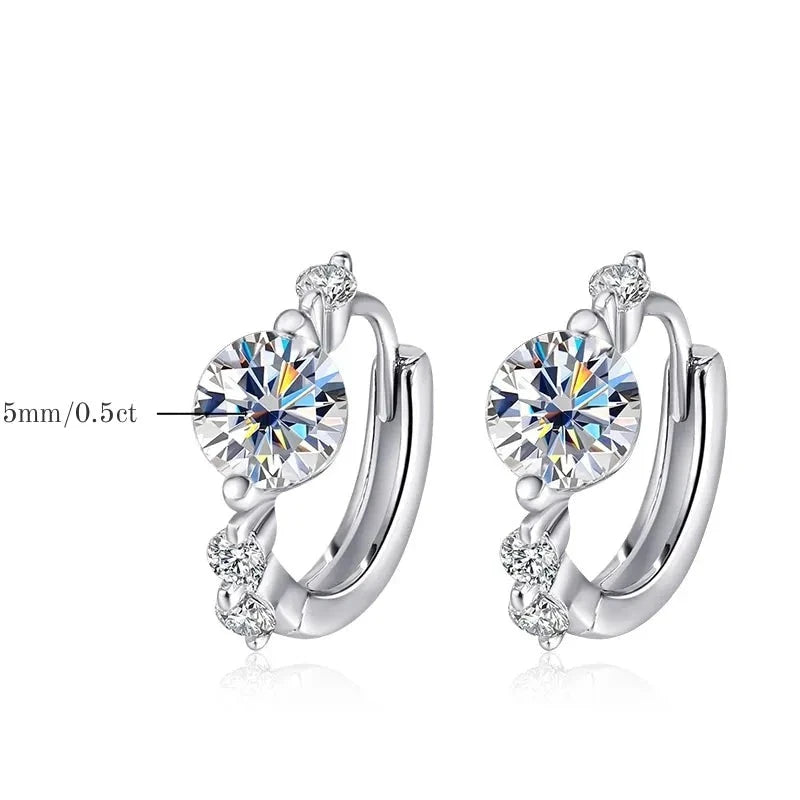 Brincos de argola de 5mm, com pedras de diamante color moissanite|Fdalza.Store - F.dalza