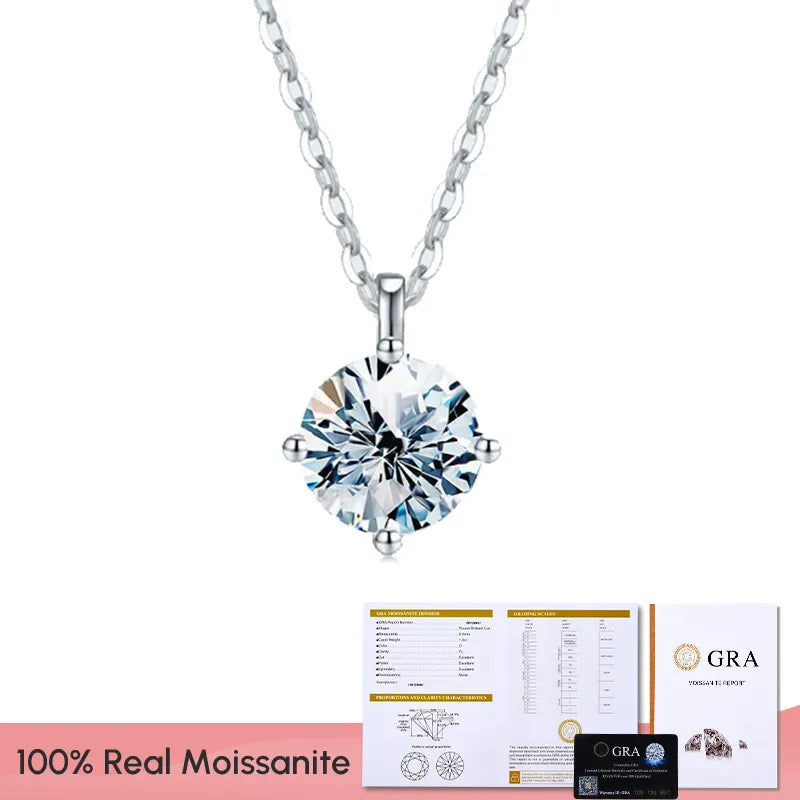 Colar GRA Luxury com diamante de moissanite prata esterlina real 925 |FDalza.Store - F.dalza