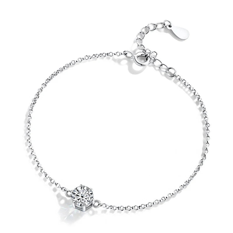 Pulseira feminina de prata esterlina 925 - F.dalza